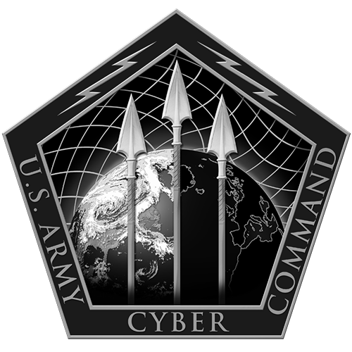 Black and white U.S. Army Cyber Command logo