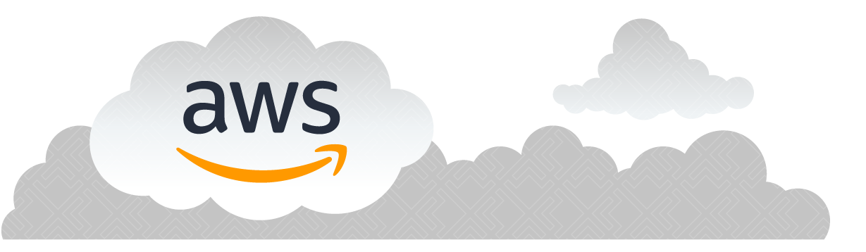 AWS logo in a floating cloud