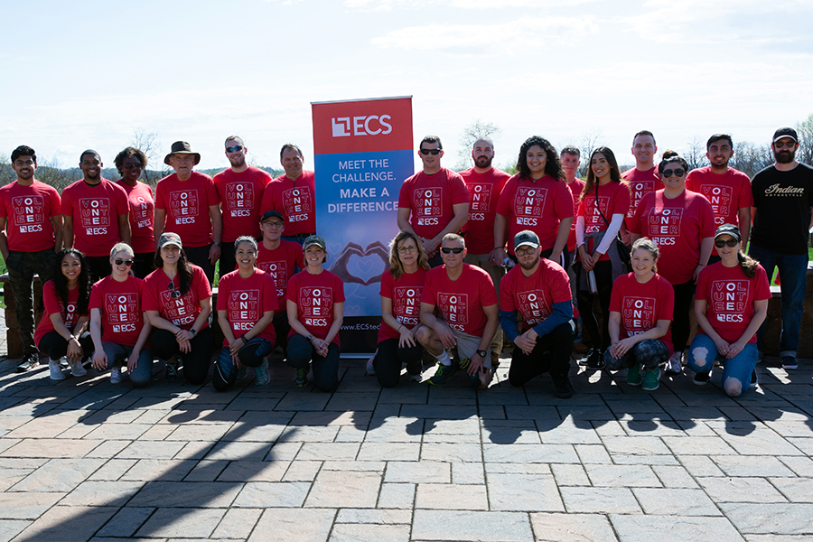 ECS employees at a volunteering event