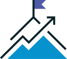 two arrows going up a mountain